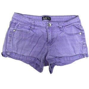 Lei Ashley lowrise shorts junior size 7 Ramie blend purple 30" waist READ